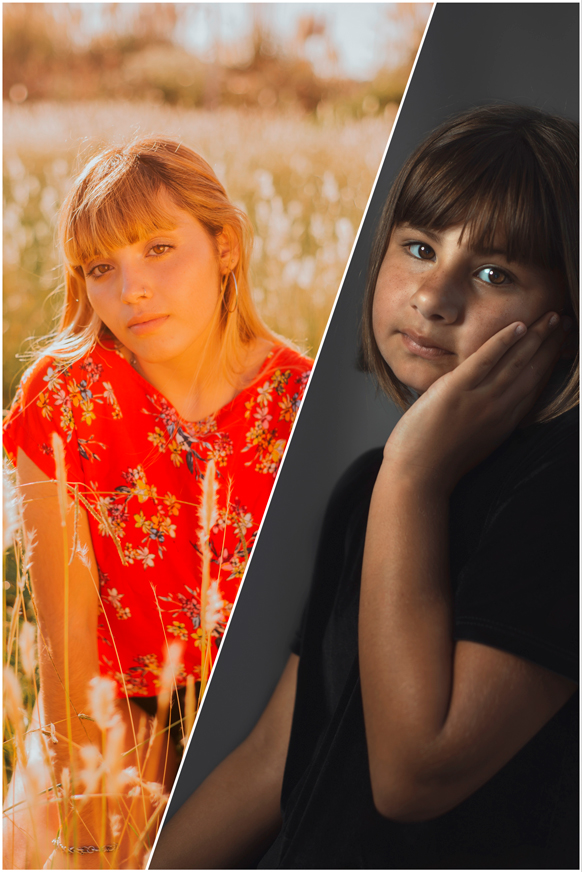 niña fotografiada en el campo